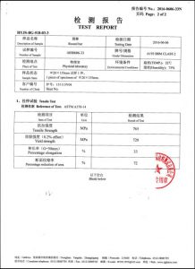 វិញ្ញាបនប័ត្រសម្រាប់ A193 B8M CL2 ។